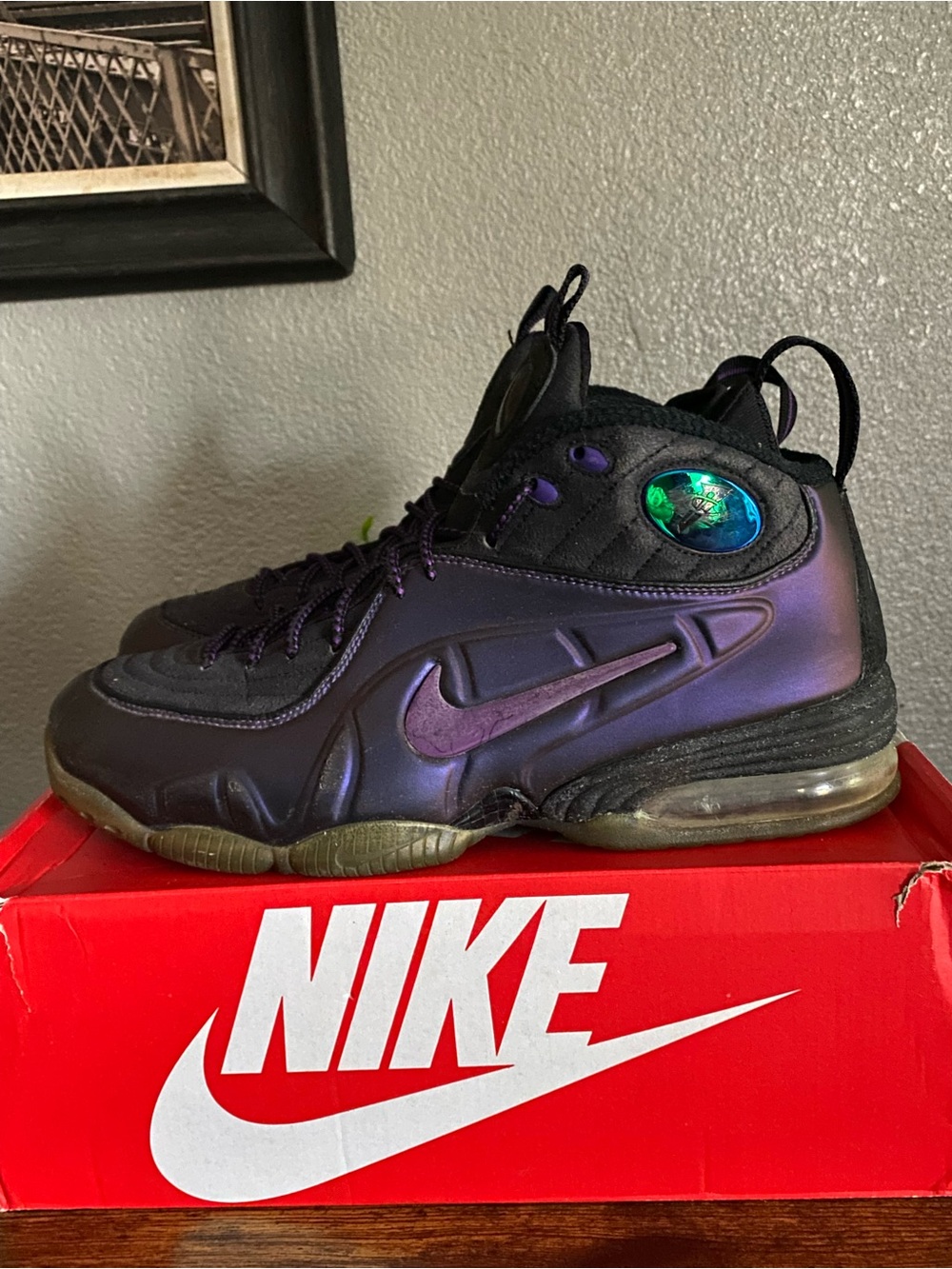 Eggplant Nike Air 1/2 Cent Basketball Sneakers